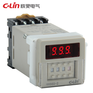 C-Lin欣灵 HHS6S-2数显时间继电器JSS20-48AMS时间范围可调AC220V