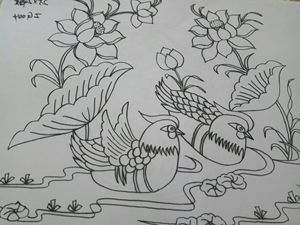 手工刺绣图案手绘图纸a4纸打印版刺绣图案苏绣图案标有尺寸单张价