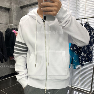 thom browne代购tb华夫格连帽卫衣拉链外套男女开衫套装汤姆布朗