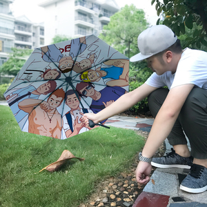 满头大汗伞同志【火爆售卖中】满头大汉晴雨伞黑胶自动伞彩虹便利