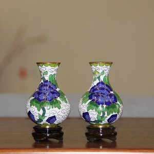 正宗老北京景泰蓝八宝牡丹瓶摆件手工制作掐丝珐琅家居办公装饰品