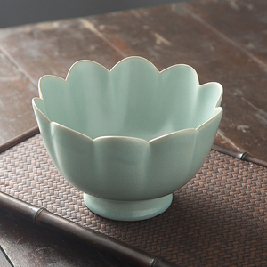 寶汝窑天青釉仿北宋莲花碗 仿古精品清凉寺原矿釉李志强制