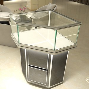 鸿钛 钛合金钻石转角柜 商场专柜专用珠宝展示柜 货架 首饰陈列柜