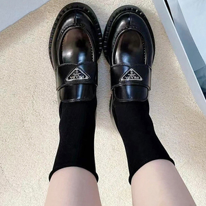 夏季韩国ins潮网红潮款搭配凉鞋小皮鞋纯棉黑色堆堆女士中长筒袜