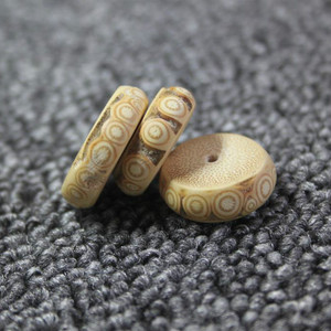 满钉竹根鱼籽纹面包圈平安扣 背云 坠子 diy配饰