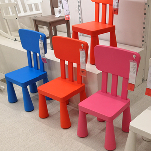 宜家椅子儿童椅子塑料凳子家用加厚椅子四脚小椅子宝宝圆凳靠背椅