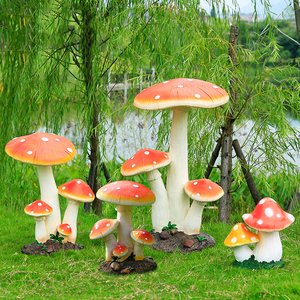 户外仿真蘑菇雕塑婚庆道具花园装饰园林公园种植基地羊肚菌大摆件