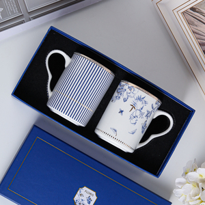 高档骨瓷马克杯创意情侣对杯礼盒高颜值咖啡杯子生日结婚伴手礼物