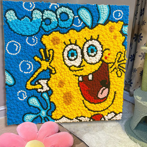 diy海绵宝宝毛球画送闺蜜女友手工礼物太阳花创意阳光微笑材料包