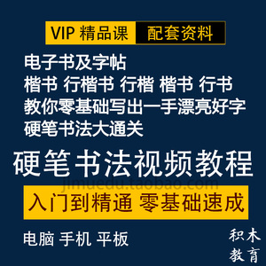 00权权生活时尚淘宝儿童硬笔书法视频教程小学生少儿成人入门教学案