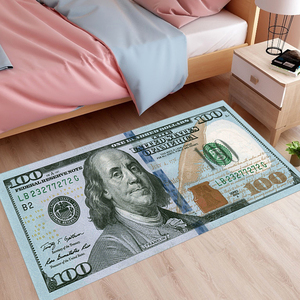 美元卧室床边毯个性创意美金地毯长方形寝室阳台美式入门潮牌地垫