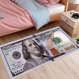 美元卧室床边毯个性创意100美元美金地毯长方形美式入门潮牌地垫
