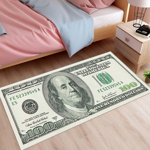 美元地毯卧室床边毯长条美式轻奢潮流夏天地垫新品网红美金小地毯