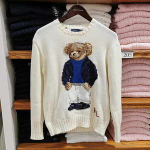 polo ralph lauren拉夫劳伦女士经典小熊休闲长袖针织毛衣