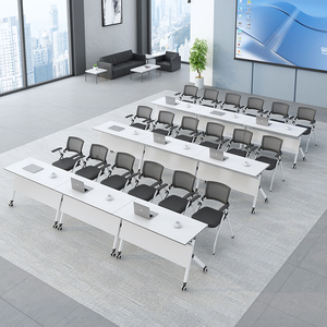 折叠培训桌椅组合简约现代多功能拼接会议办公桌可移动学生条课桌
