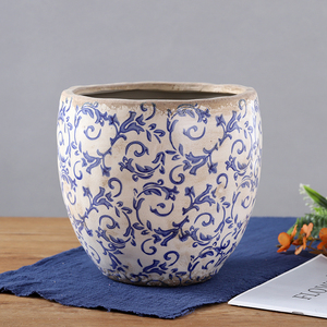 花盆陶瓷青花仿古