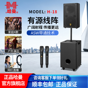新品哈曼音响hifi发烧级340w家用户外k歌带声卡曼哈顿音箱蓝牙h18