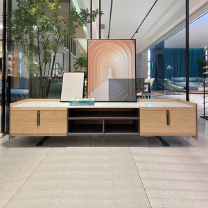 仁豪家具北欧岩板客厅地柜现代简约小户型意式轻奢风实木电视柜