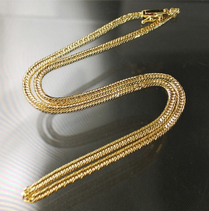 日本二手珠宝18k黄金 12面喜平设计项链素面项链40cm10g  包邮