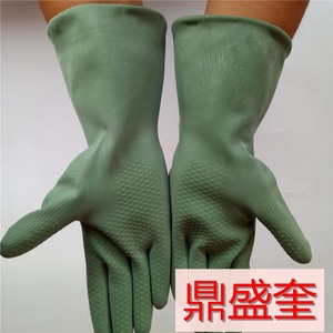 广州十一厂 双一牌丁基尼龙衬里耐强酸碱高效耐酸碱防水绿胶手套