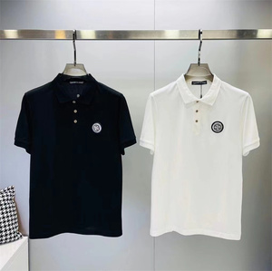 chrome hearts克罗心 22s十字架徽章烫钻polo衫短袖男保罗翻领t恤