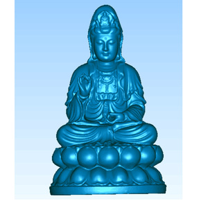 观音圆雕图三维立体图stl雕刻机四轴核雕图木雕图精雕图3d模型