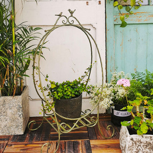 户外铁艺花架落地式可折叠花园庭院装饰阳台置物架花盆架爬藤支架