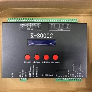 LED幻彩K-8000C控制器软件可编程IC灯条跑马灯控制器带SD卡8端口