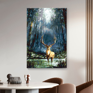 数字油画 风景油画diy填色画手工礼物填充治愈水粉画手绘迷雾森林