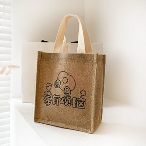 diy绘画帆布袋儿童自制材料包涂鸦美术涂色麻布袋手工手绘麻布包