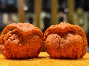 一瓣清心-42精品麒麟纹异形眼镜蛇蛇头收藏级天然文玩核桃0103