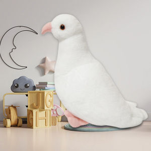鸽子玩偶可爱白 仿真岩鸽超萌鸽子公仔 小信鸽毛绒玩具礼物礼品