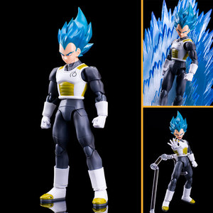 默图万代日版shf可动手办 七龙珠 超级赛亚人之神ss 贝吉塔 超蓝