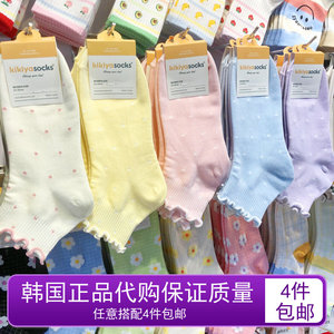 4件包邮 韩国进口袜子kikiya可爱卡通少女袜动漫气球小熊中筒棉袜