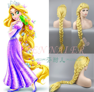 芬耐儿 魔发奇缘乐佩金色加粗辫子迪士尼长发公主手工编制cos假发