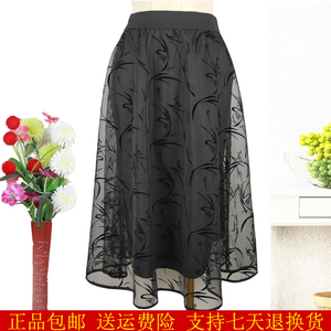 莱瑞蒂娜JR5539锦缤2023秋新款时尚植绒网面百搭小个子气质半身裙