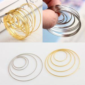 10个 铜圈镀金色圆环白K大圆圈闭合环自制耳饰材料diy耳环配件