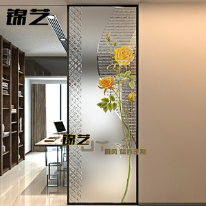 艺术玻璃屏风磨砂雕花