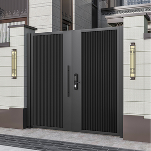 别墅大门铁艺庭院大门百叶花园欧式户外铝合金栅栏门不锈钢对开