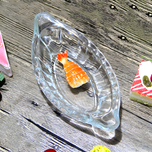 船形玻璃盘子木瓜船盘船型小蝶蝶子家用迷你水果盘商用精致小果盘
