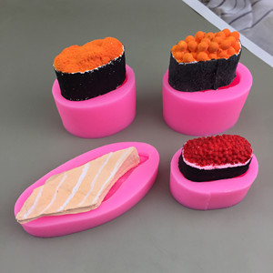 创意多款寿司鱼籽海胆三文鱼肉手工DIY蛋糕装饰硅胶模具捏捏翻糖