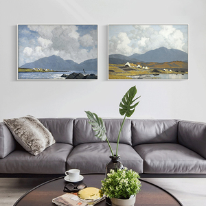 保罗亨利现代简约山水风景油画艺术装饰画客厅餐厅卧室床头挂画