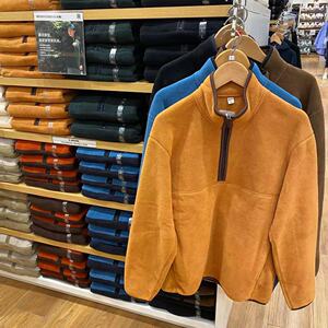 优衣库男装443466摇粒绒半拉链套头衫长袖保暖抓绒上衣441257秋冬