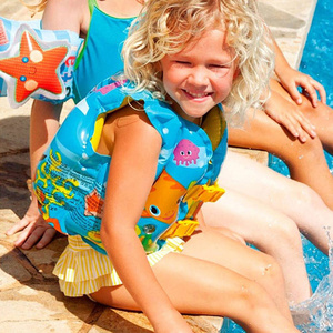 美国儿童海洋小鱼章鱼游泳圈充气背心救生圈备救生衣卡通马甲宝宝