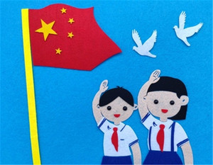 a3爱国手工不织布贴画diy材料包8开小学生红领巾创意8k贴画制作a4