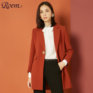 Roem新款官方气质大衣收腰中长款风衣加厚时尚流行外套女