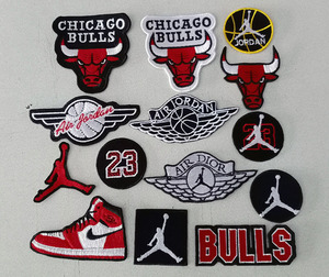 刺绣nba公牛队aj飞人aj 乔丹23号飞翼飞翅 刺绣布贴 补丁衣服布