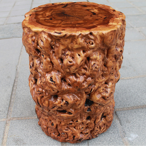 枣木墩圆形凳子根雕实木坐凳家用树桩树墩木头墩子原木底座茶台凳