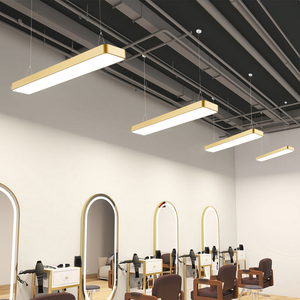 金色美发店专用灯超亮理发店灯吊灯发廊灯具长条网红灯光设计顶灯