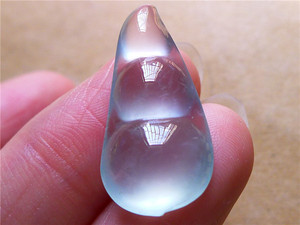 盛兴翡翠 天然缅甸翡翠a货玉石玻璃种荧光精品豆子吊坠挂件0310